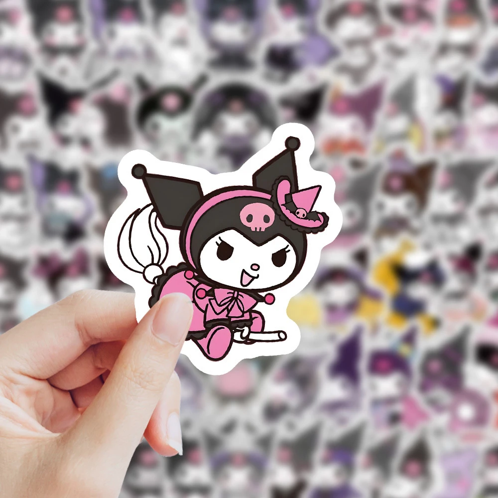 10/30/60/120pcs Kawaii Sanrio Kuromi Del Fumetto Adesivi Carino Anime Adesivo per I Bambini Giocattolo Scrapbooking Valigia Telefono Decalcomanie di Imballaggio