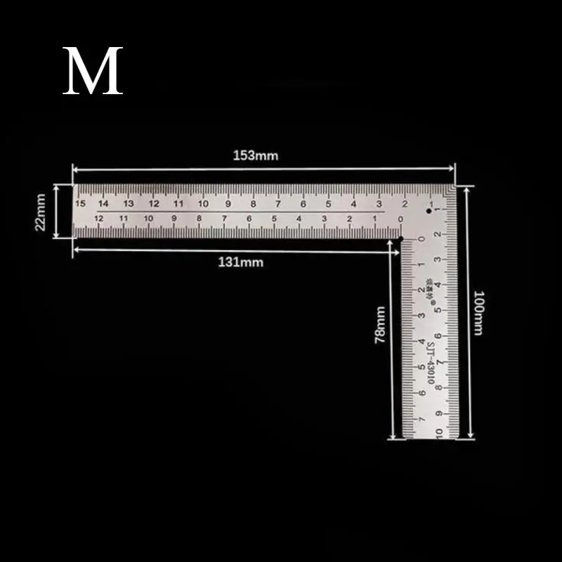 Cute L-Shaped Stainless Steel Ruler Small Frame Metal Measuring Layout Tool Square Office School Supplies