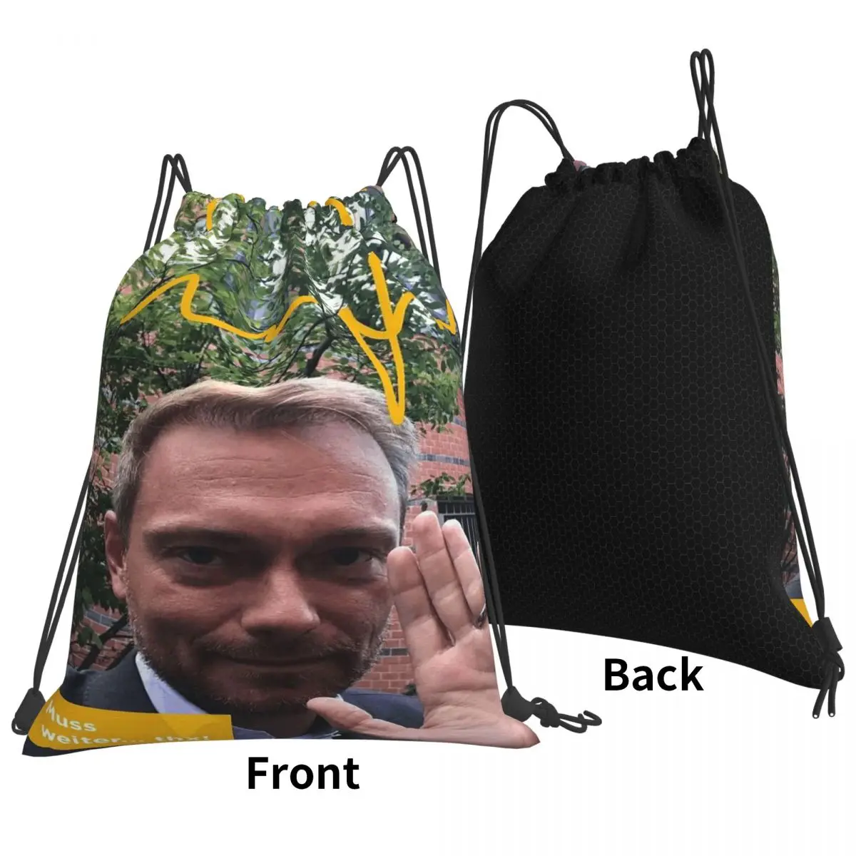 Legend Christian Lindner Minister Of Finance Backpacks Portable Drawstring Bundle Pocket Sports Bag Book Bags Man Woman School