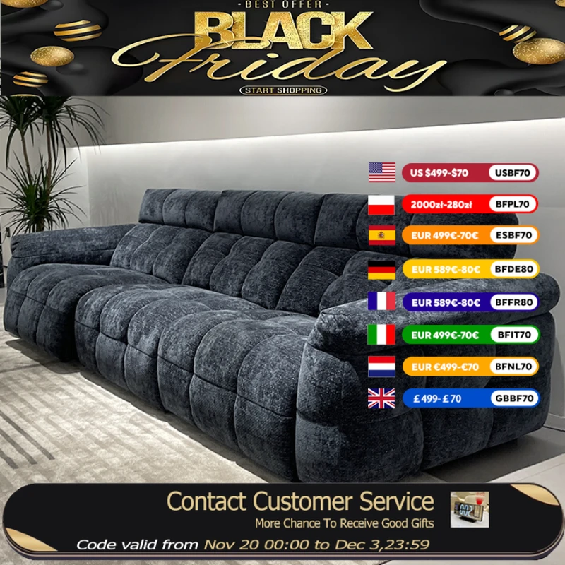 

Черный уникальный пуховый диван, дизайнерский электрический двухместный диван для отдыха, напольный современный Woonkamer Banken, мебель для гостиной