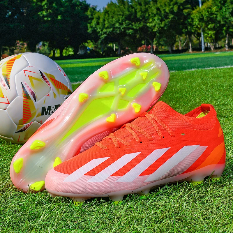 新しい男性サッカーブーツ-tf-fg-ホット販売プロサッカーシューズクリートフットサル高品質女性ユニセックス超軽量スニーカー