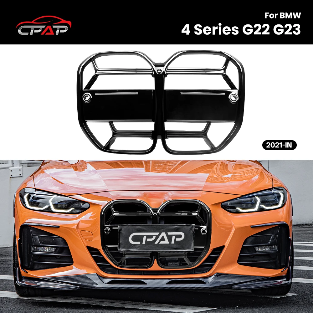 

Front Bumper Kidney Car Hood Grille ABS Gloss Black Front Grills For BMW 4 Series G22 G23 CS Style 2021-IN