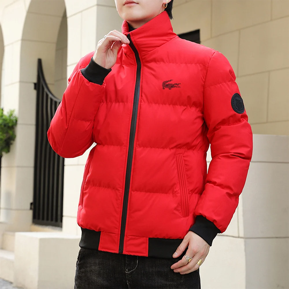 New 2024 Winter Thick Men Warm Zip Up Parka Jackets Casual Men\'s Outwear Coats Male Windbreak Cotton Padded Down Zipper Jacket