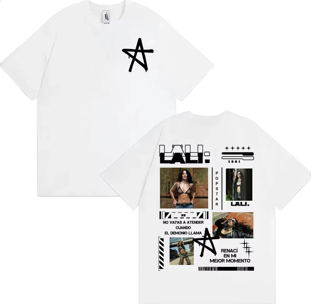 Męskie i damskie koszulki modowe, wygodne koszulki bawełniane, koszulki z motywem albumu Singer Lali Esposito Asesina Tour 2025