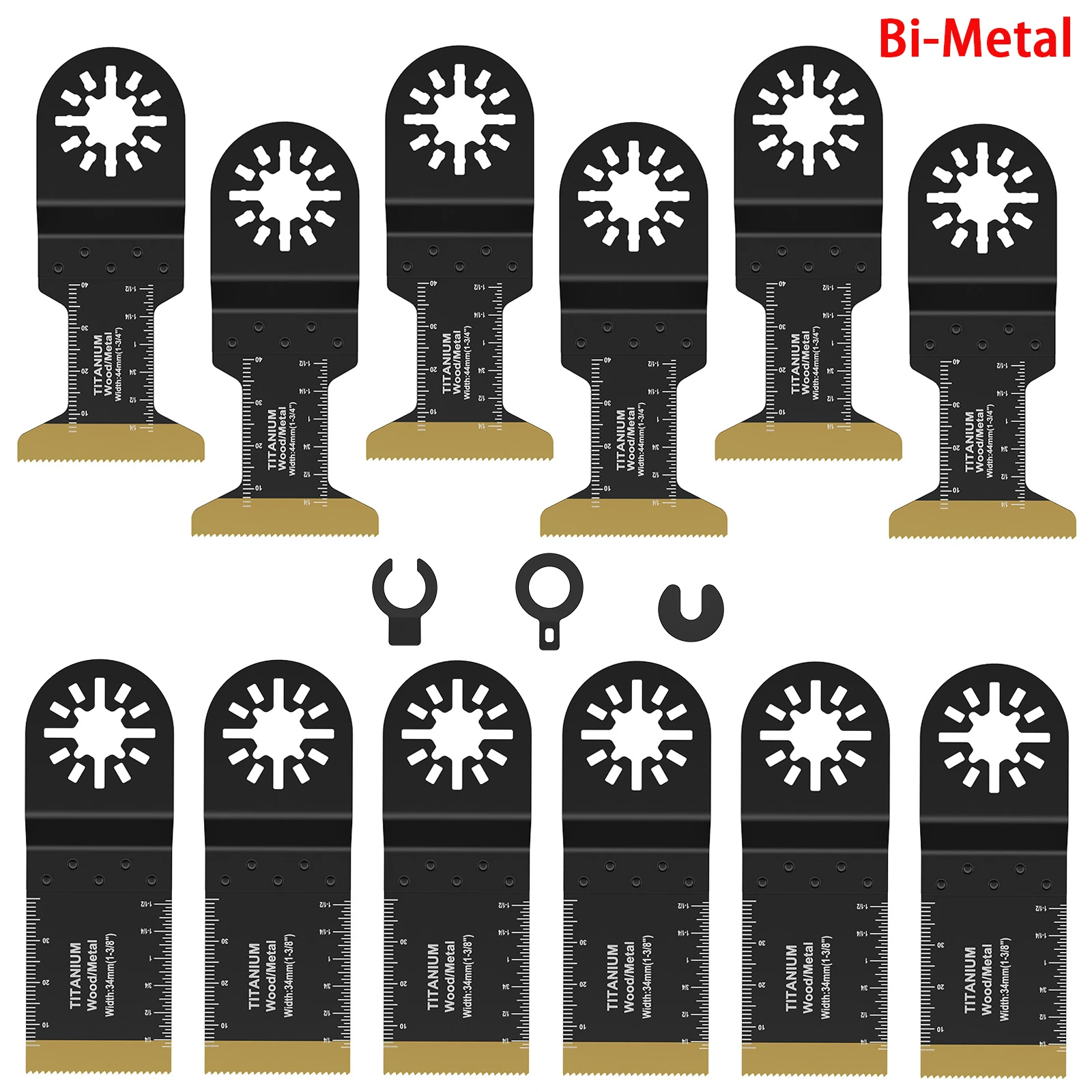 12pçs conjunto de lâminas de serra oscilantes de titânio, lâminas multiferramentas bimetálicas, lâmina de ferramenta oscilante de corte resistente