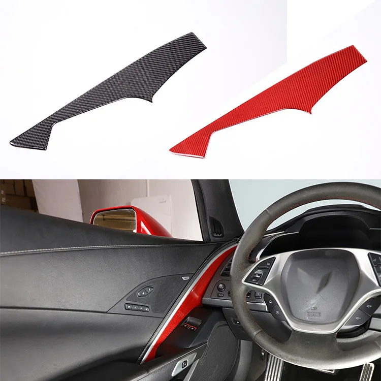 

main driver inner door panel decorative stickers for 14-19 Corvette C7 real carbon fiber, soft