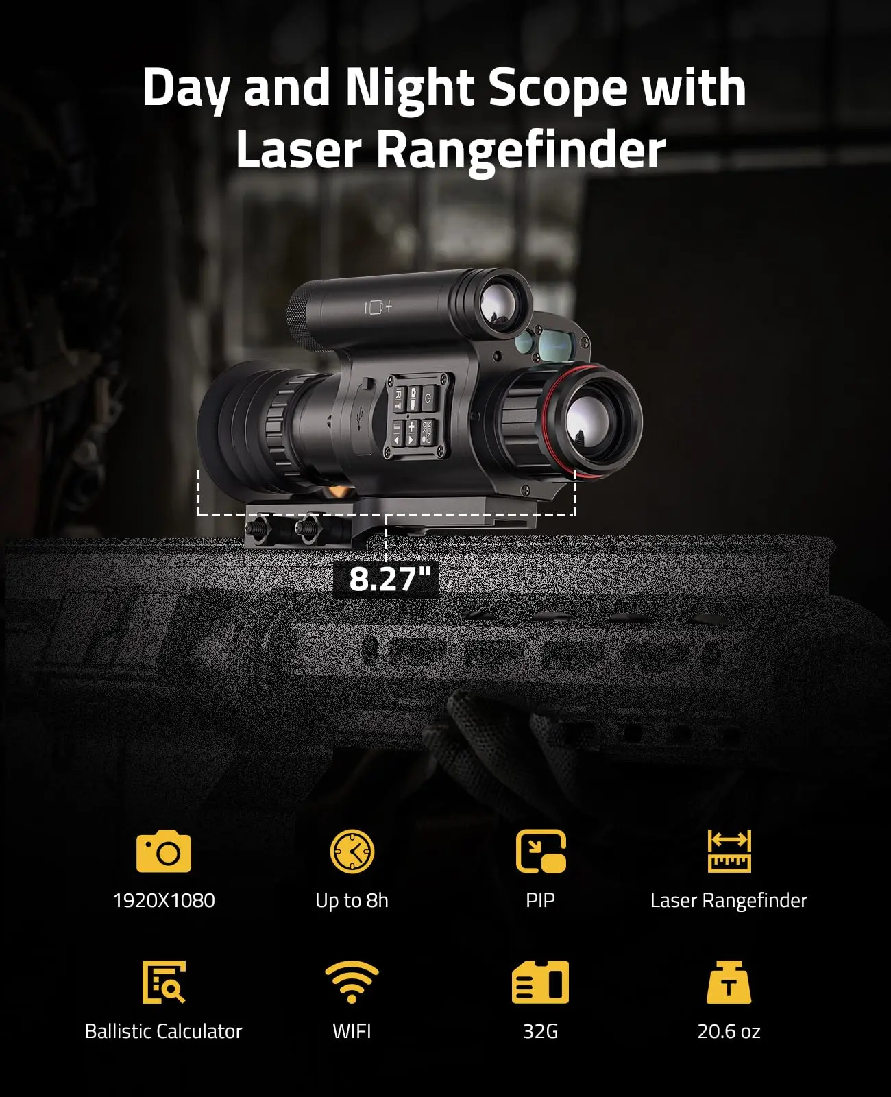 CVLIFE الذكية للرؤية الليلية بندقية نطاق الليزر Rangefinder الباليستية آلة حاسبة سجل واي فاي نطاق عالية الوضوح #2