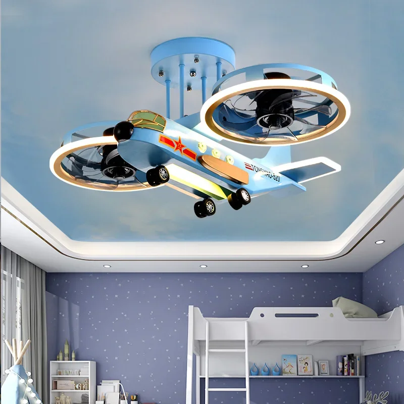 Children's Lights, Creative Cartoon Airplanes, Shapes, Fan Lights, Boys, Girls, Rooms, Modern, Minimalist, Individual, Bedroom C