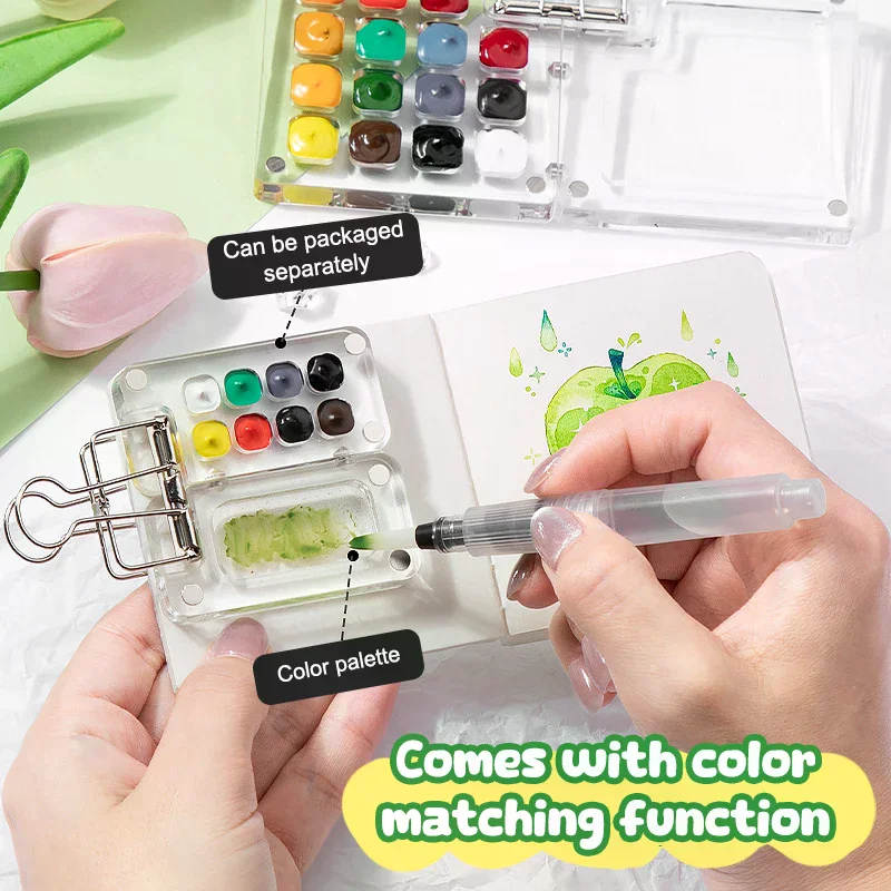 Travel Watercolour Paint Palette Set Mini Pocket Artist Watercolor Paint Palette Travel Sets For Painters Artists Students