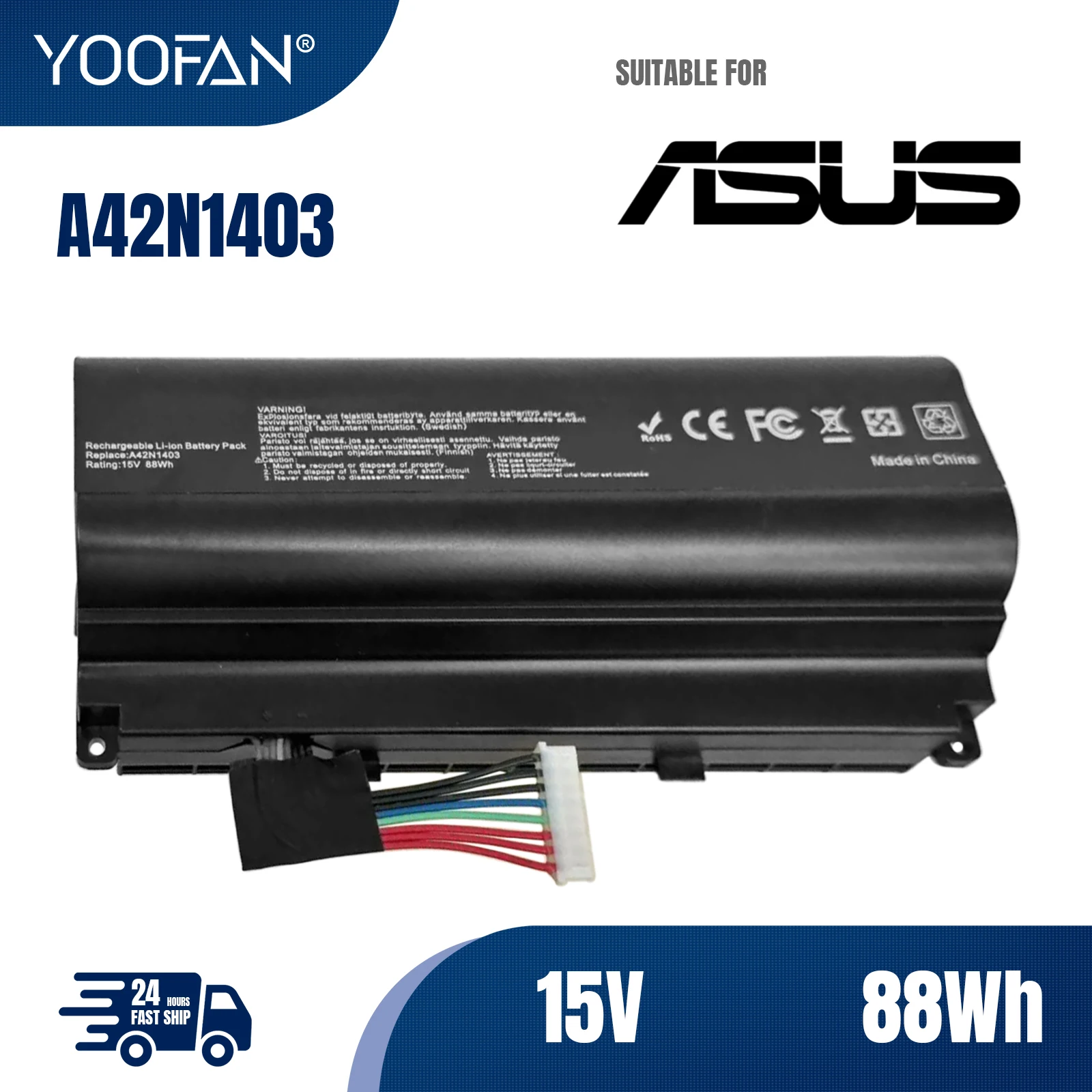 

YOOFAN A42N1403 bateria laptop for ASUS G751 G751JM G751JT G751JT-CH71 G751J-BHI7T25 G751JY GFX71JY GFX71JT A42LM93