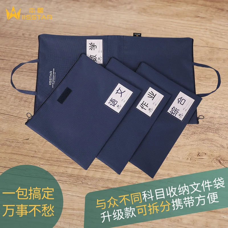 Grande Capacidade destacável Zipper Bag, Tecido Oxford Assunto Classificação, Documento portátil Tutorial