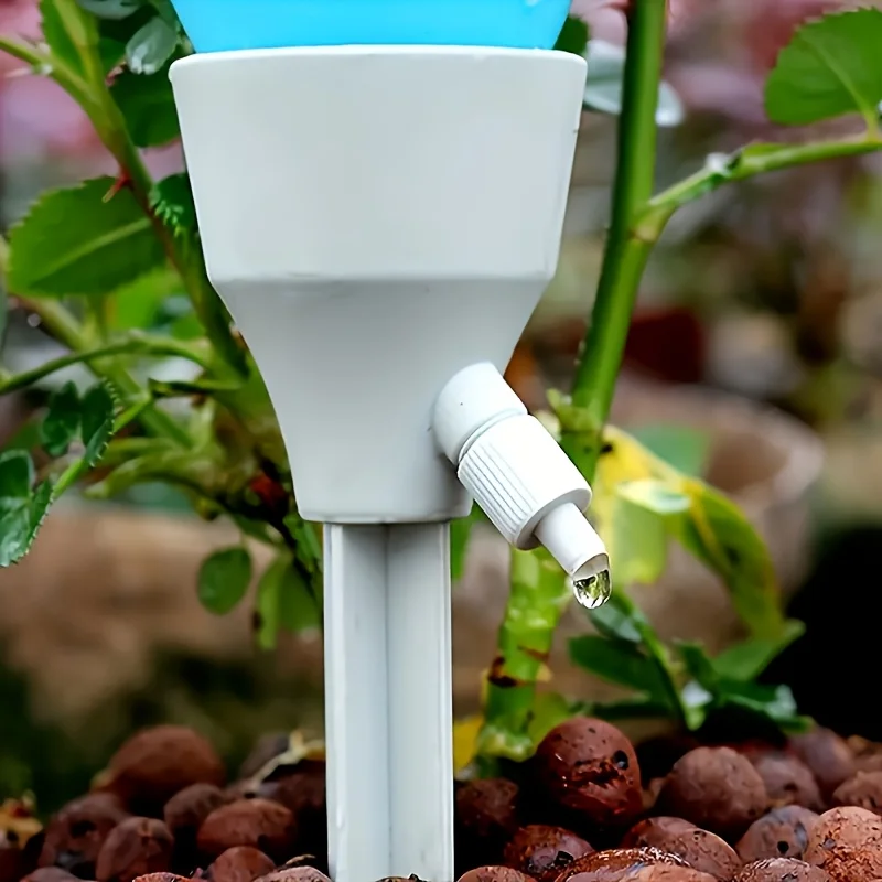 5Pcs Self Watering Spikes Set Adjustable Flow Drip Irrigation System With European Tap Connector For Potted Plants Lawn Garden F