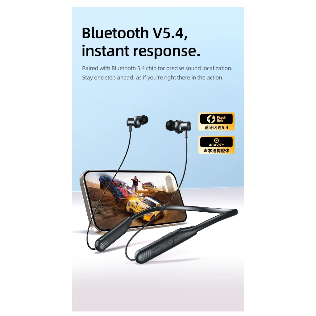 Awei G83 سماعة لاسلكية تعمل بالبلوتوث سماعة بشريط حول ياقة الملابس IPX6 ميكروفون مقاوم للماء الرياضة الحد من الضوضاء 4-مكبر الصوت المكالمات المدمج في بطاقة TF