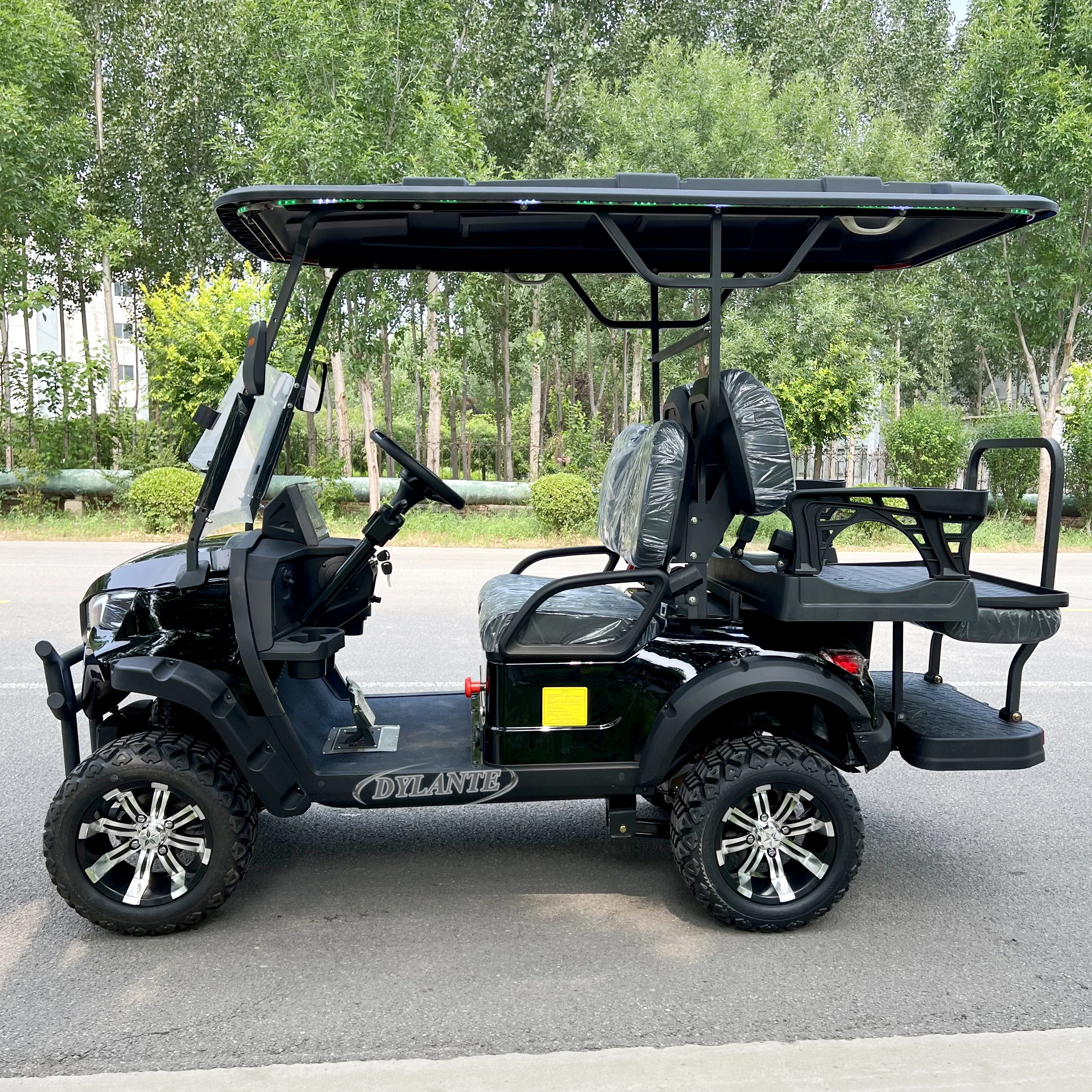 Design Golf Cart With Solar Panel Power Supply 2 4 6 Seater 300CC Gas Engine Custom Off Road Hunting Car