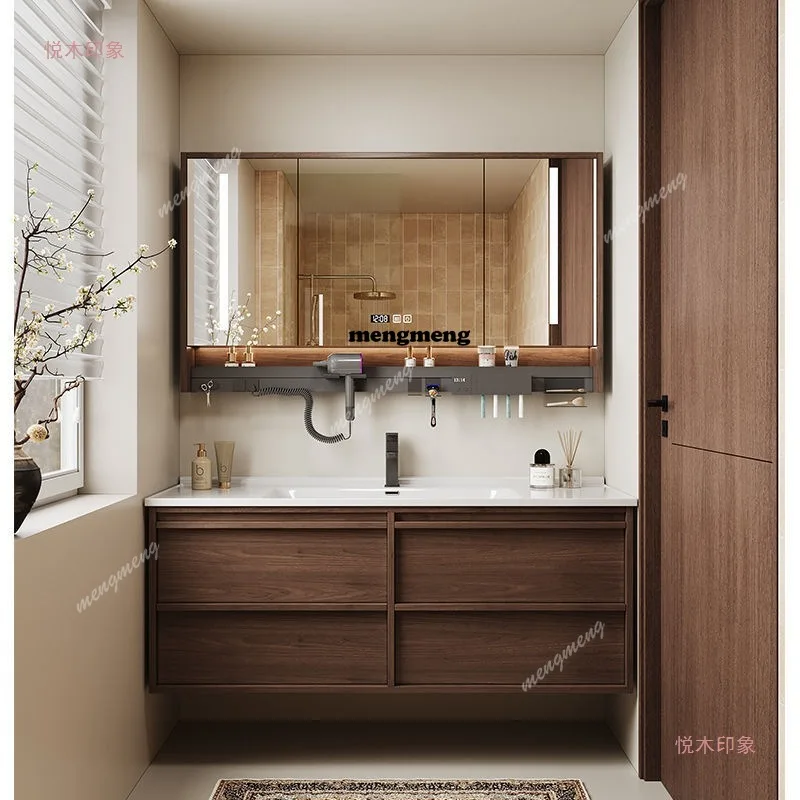 

Vintage Bathroom Cabinet Ceramic Integrated Basin Toilet Washstand Bathroom Vanity Cupboard Mobile Da Bagno Furniture For Home