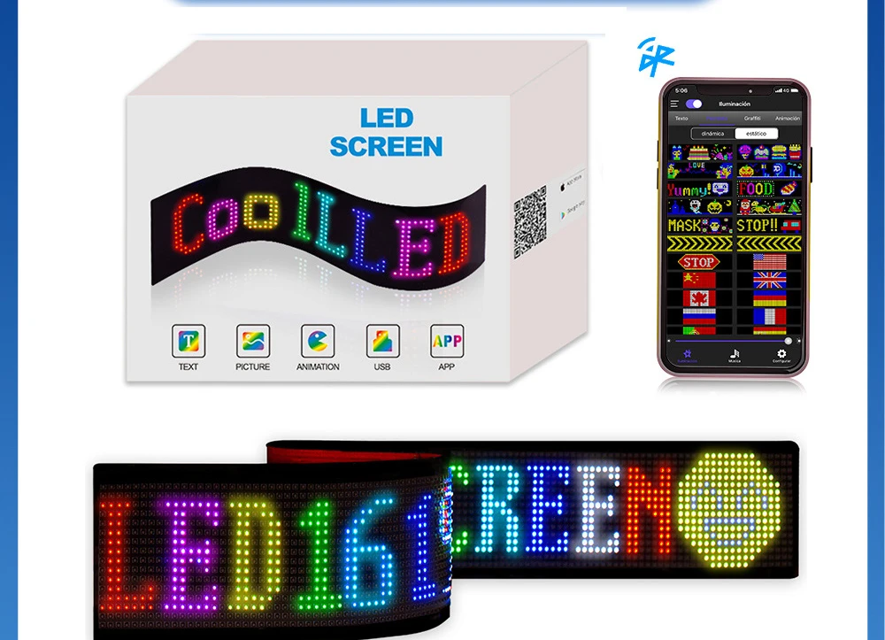 Flexible display LED soft screen APP Bluetooth car led advertising screen