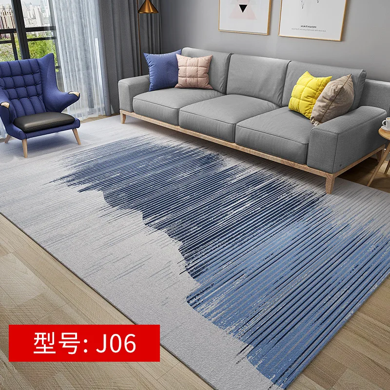 Modern Abstract Art Deco Rug Living Room Coffee Table Area Rugs Nordic 3D Carpet Grey Black And Light Blue Rug Luxury Postmodern