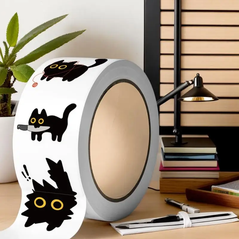 500 Stücke Nette Schwarze Katze Aufkleber Kreative DIY Graffiti Aufkleber Telefon Wasserflasche Gepäck Aufkleber Kinder Belohnung Dekor Aufkleber