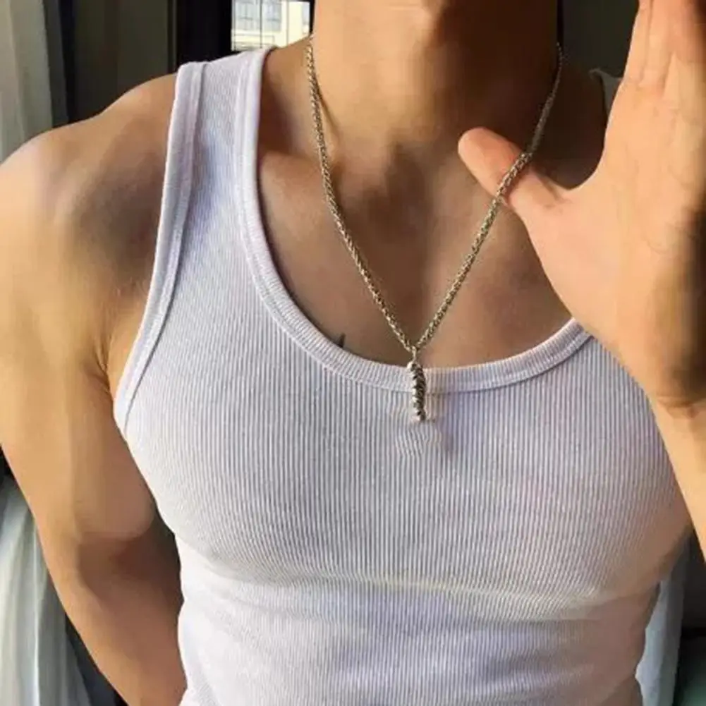 Summer Men Vest O Neck Slim Elastic Solid Color Sleeveless TankTop Sweat Absorption Fitness Gym Streetwear Tee