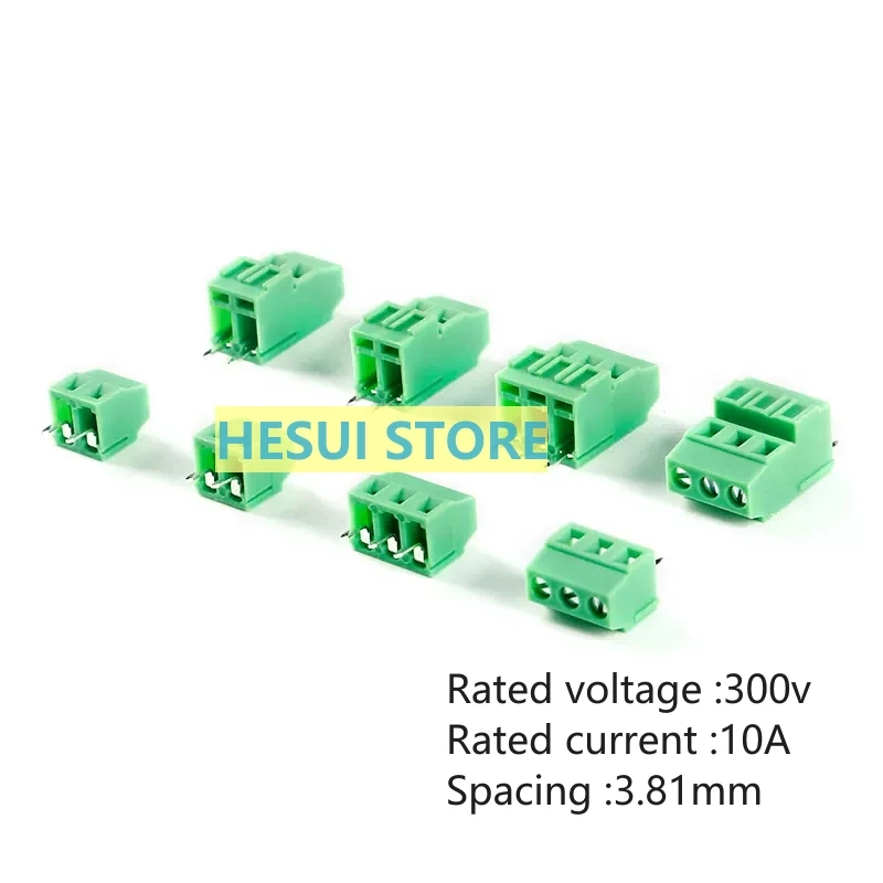 10 قطعة محطة KF128L/H 2P 3P تباعد 3.81 مللي متر خياطة المسمار نوع 300 فولت/10A الأسلاك موصل طرفي #1