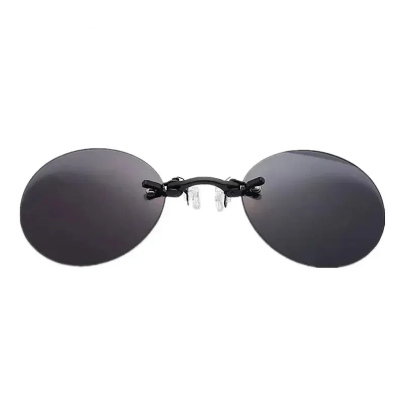 1-2PCS Clip-on neusbril Ronde randloze Matrix Morpheus zonnebril Mini frameloze vintage herenbril