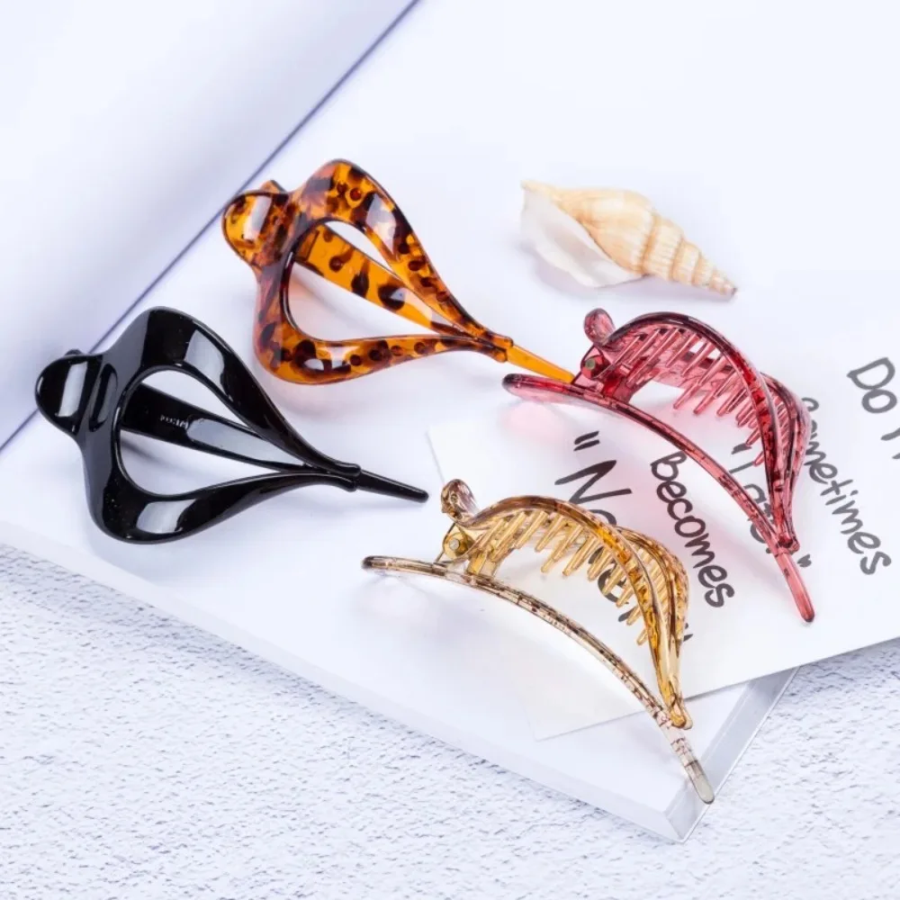 New PC Plastics Duckbill Hair Claw Clip Ponytail Holder Ponytail Headwear Dovetail Clip Elegant Crab Hair Clips Women