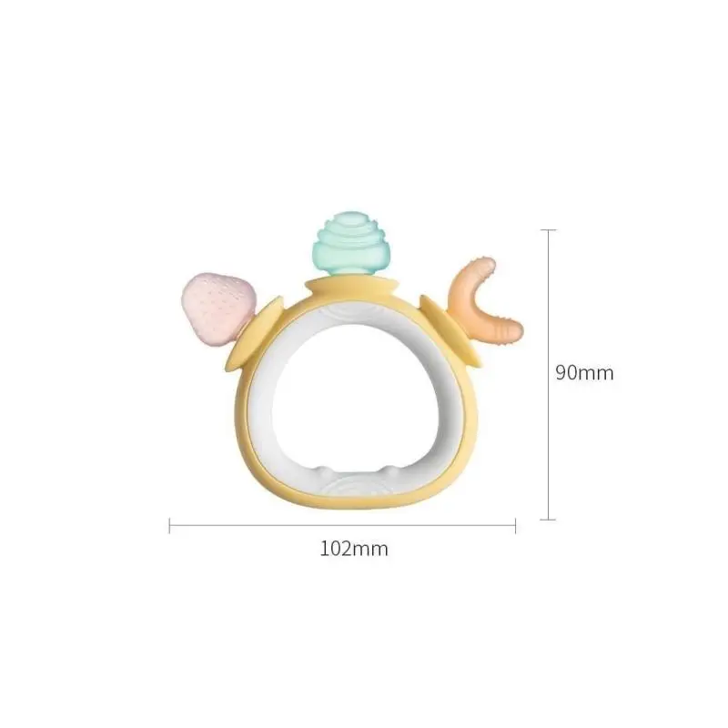 Mordedor de silicone seguro para alimentos, brinquedo sensorial para bebês, auxiliares de dentição inspirados em animais para crianças, acessórios de conforto, 1 peça