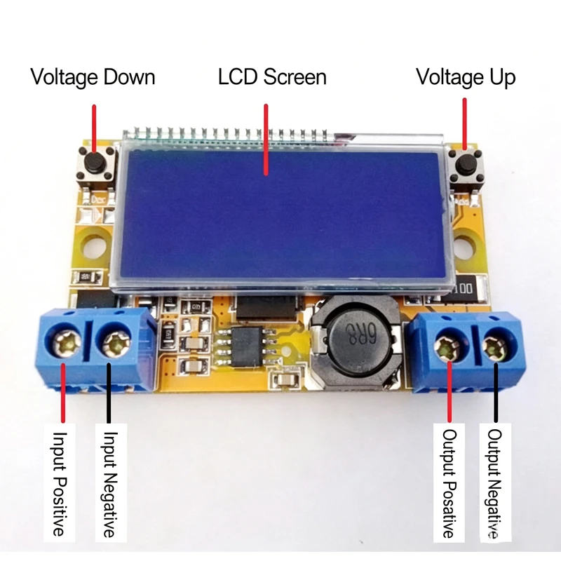 5A 75W DC-DC Adjustable Step Down Power Supply Module Voltage Regulator LCD Dual Display Board for DIY Electronics