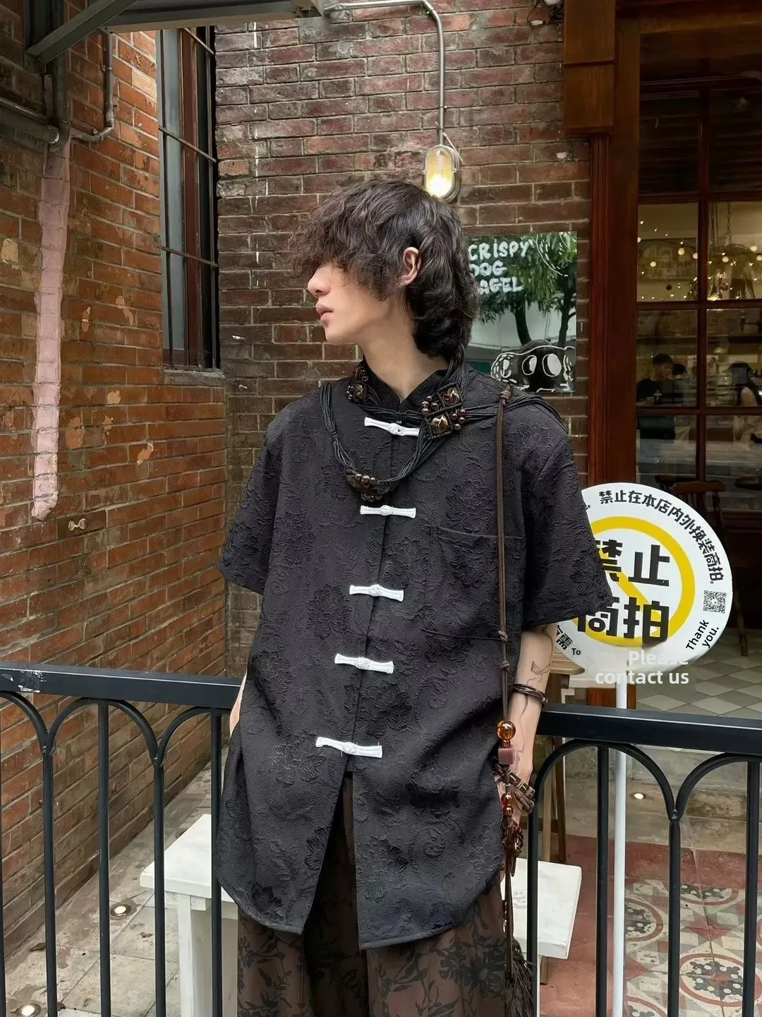 

New Chinese Sle Men's ort Sve irt Cotton Linen Retro f Sve irt Tang Costume Loose Fit Youth ular Summer S...