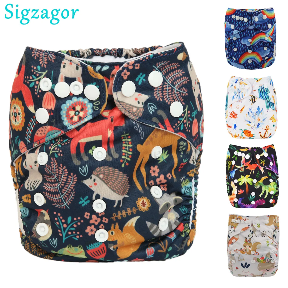

[Sigzagor] 1, детские карманные тканевые подгузники, многоразовые, моющиеся, регулируемые для фотографии новорожденных