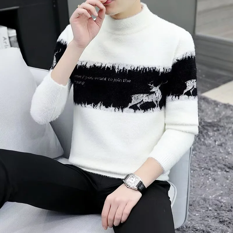 

Japanese Harajuku Trend Autumn And Winter New Style Literary Fashion All-Match Laid-Back Minimalist Men's Sweater Knitwear