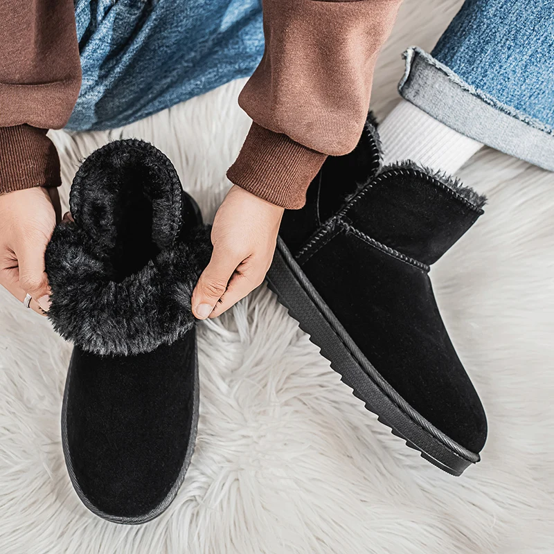 

Новые зимние мужские модные уличные зимние ботинки с высоким берцем на флисовой подкладке, теплые хлопковые морозостойкие повседневные ботинки