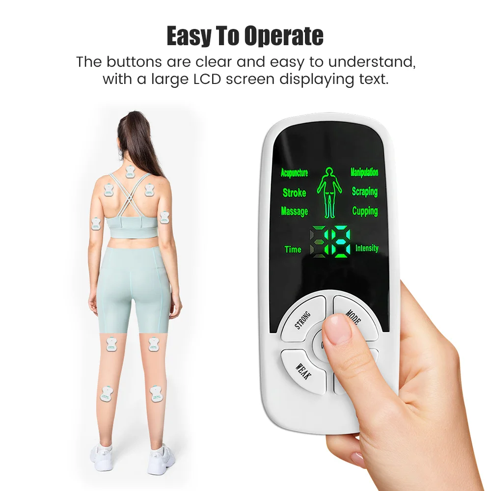 EMS Tens Unit Eletric Muscle Stimulator Neck Back Foot Hand Leg Body Relax Massage Pain Relief Physiotherapy Electrostimulator