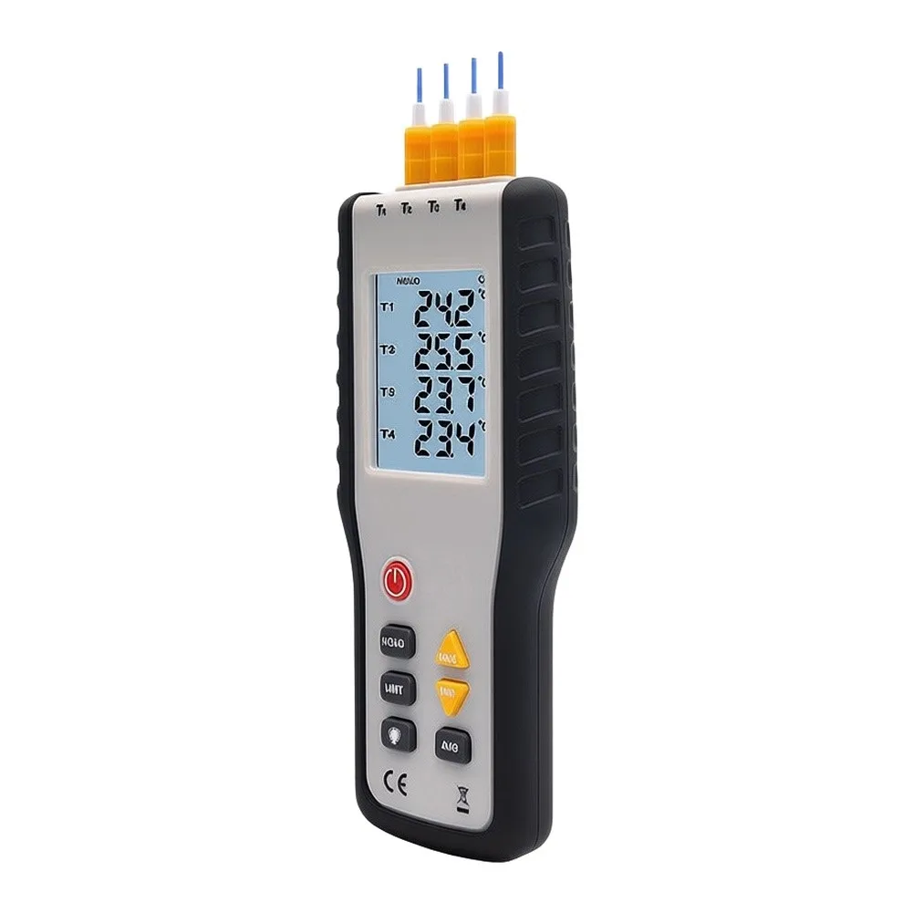 4 Channel Digital Thermometer HT-9815 Offers Simultaneous Readings Wide Range Accuracy and Unit Conversion Features