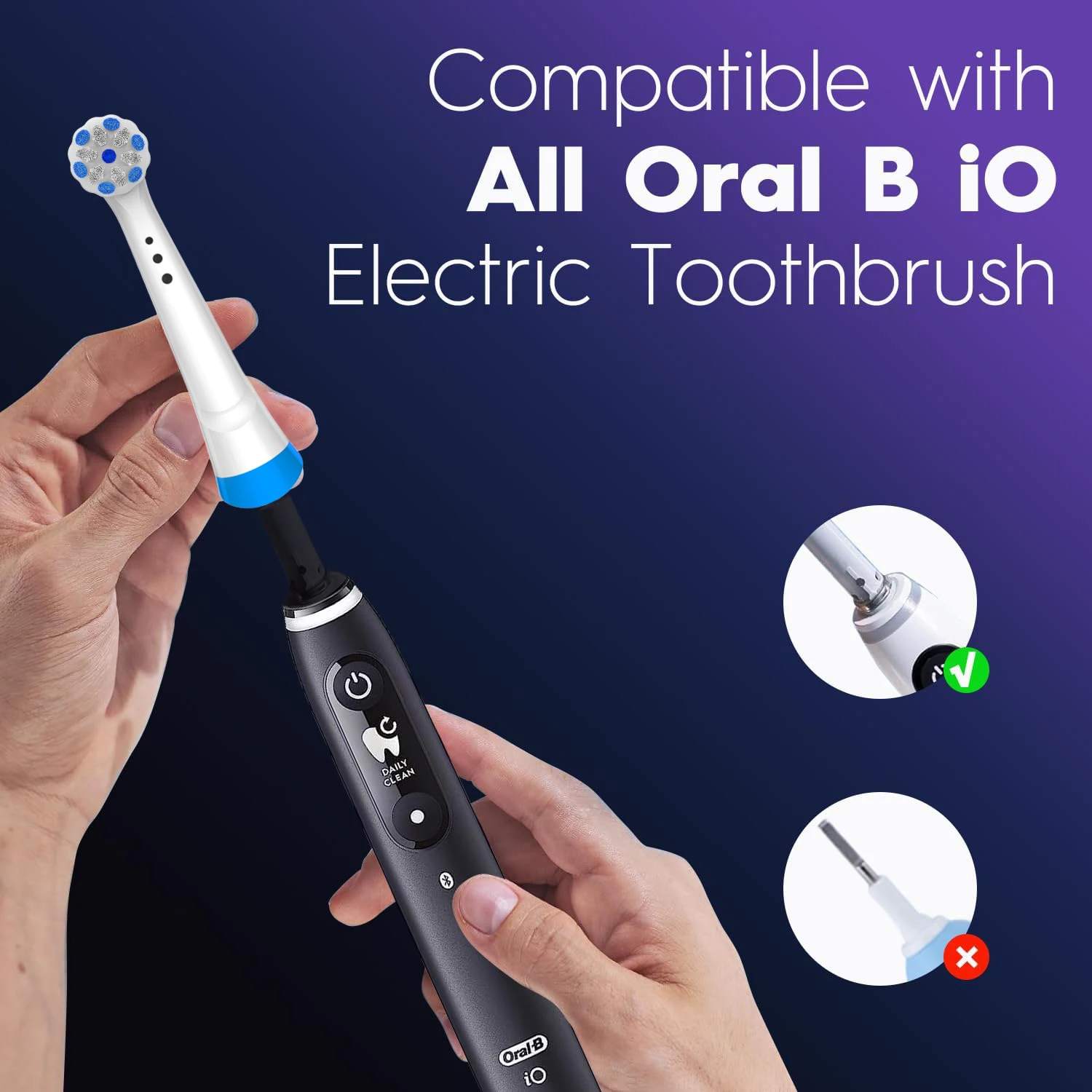 얼티밋 클린 전동 칫솔 교체 브러시 헤드, 커버 포함, 구강-B iO 3, 4, 5, 6, 7, 8, 9/10 시리즈와 호환, 8 팩