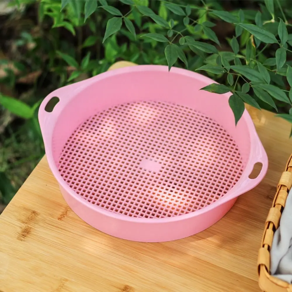Sifting Tool Plastic Soil Sieve Sifter Multi-use Round Sand Screen Filter Manual Garden Mesh Pan Compost