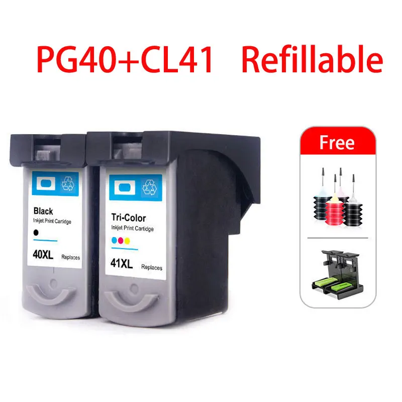 Compatible Refillable Ink Cartridge For Canon 40 41 PG40 CL41 Pixma iP1180 1200 1300 1600 1700 1800 1880 1900 1980 2200 Printer