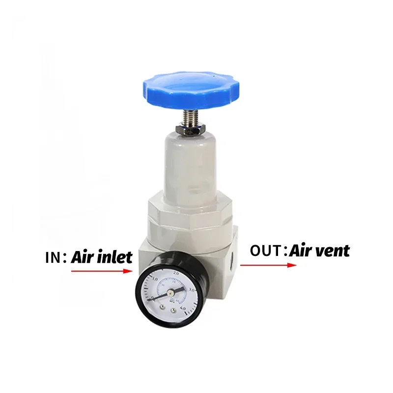 هوائي QTYH ارتفاع ضغط 0 ~ 40 بار منظم الهواء مع منفذ قياس 1/4 3/8 1/2 2 بوصة BSP 1/2 "QTYH QTY-08 10 15 20 25 32 40 50