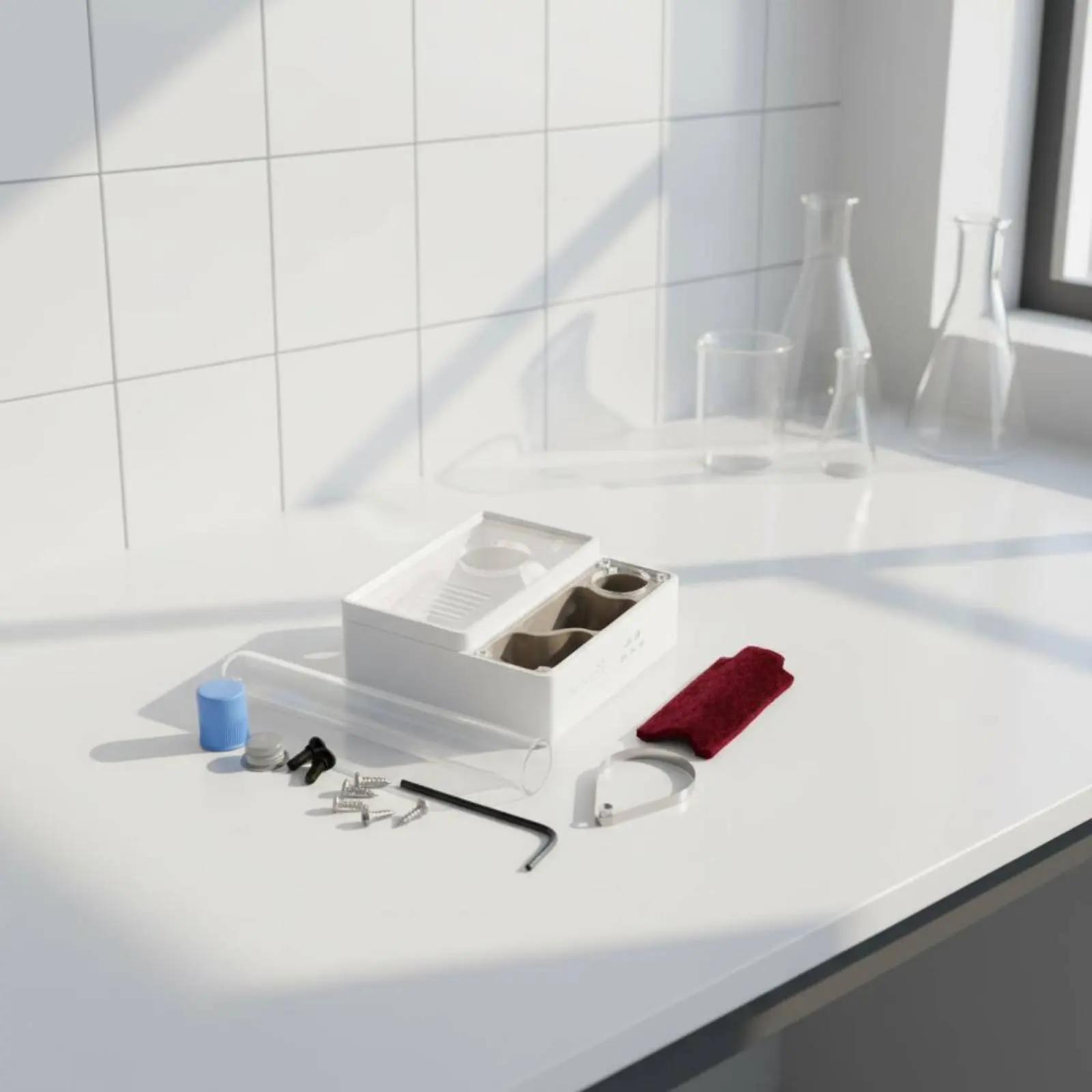 

Flat Ant Nest Square Base 3D Printed Ant Nest Accessory Kit Clear