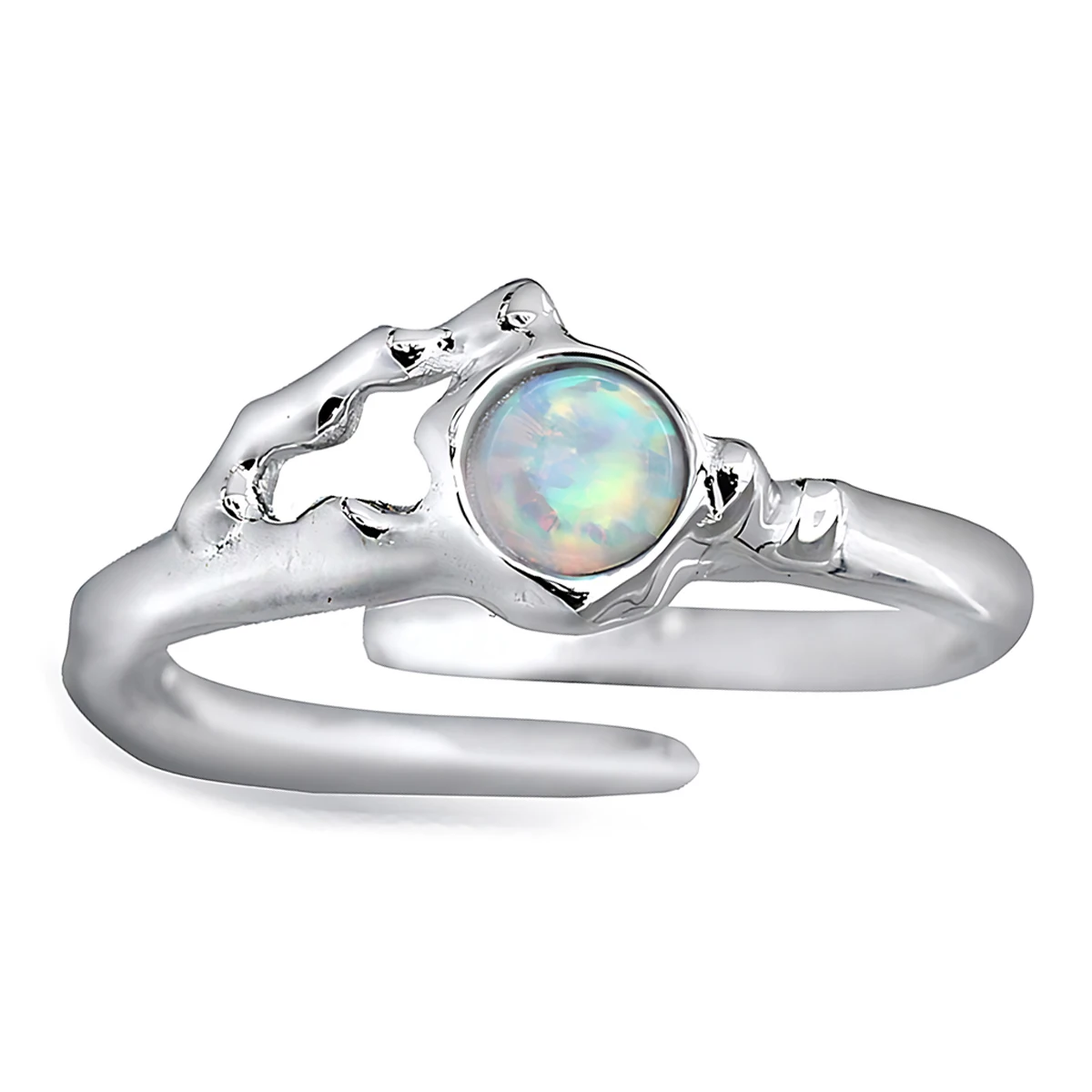 

Fashionable 925 sterling silver ring featuring an elegant, versatile opal stone Perfect for weddings and parties
