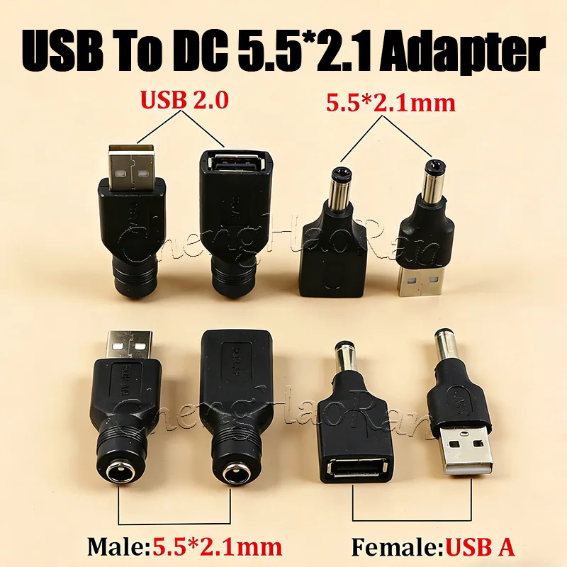 1 قطعة تيار مستمر 5.5*2.1 مللي متر محول طاقة 12 فولت التوصيل محول الشحن محول USB التوصيل التيار المتناوب إلى تيار مستمر قابس مهايئ تيار مستمر أنثى إلى USB ذكر أنثى #1