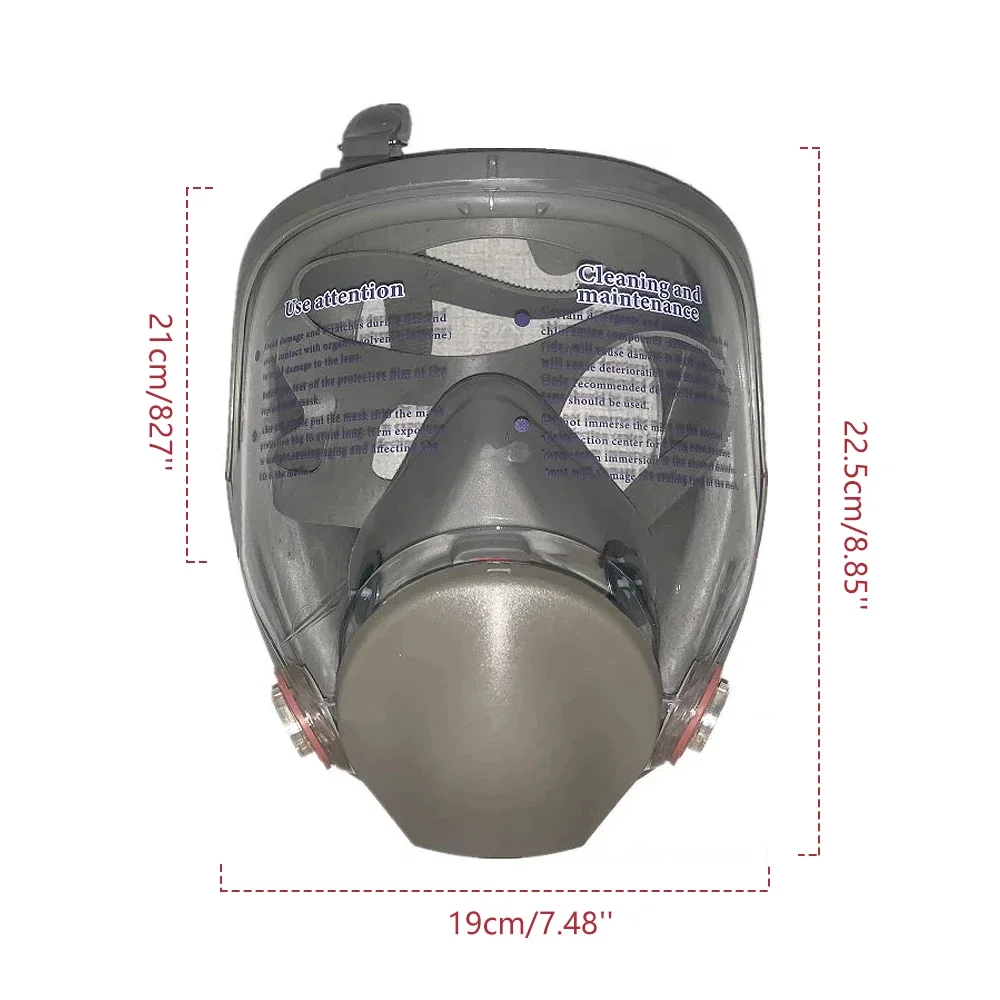 6800 Anti-Fog Gas Mask, Industrial Paint, Spray, Vaccination, Safety, Work, Dust Filter, Full Face Protection with Formaldehyde