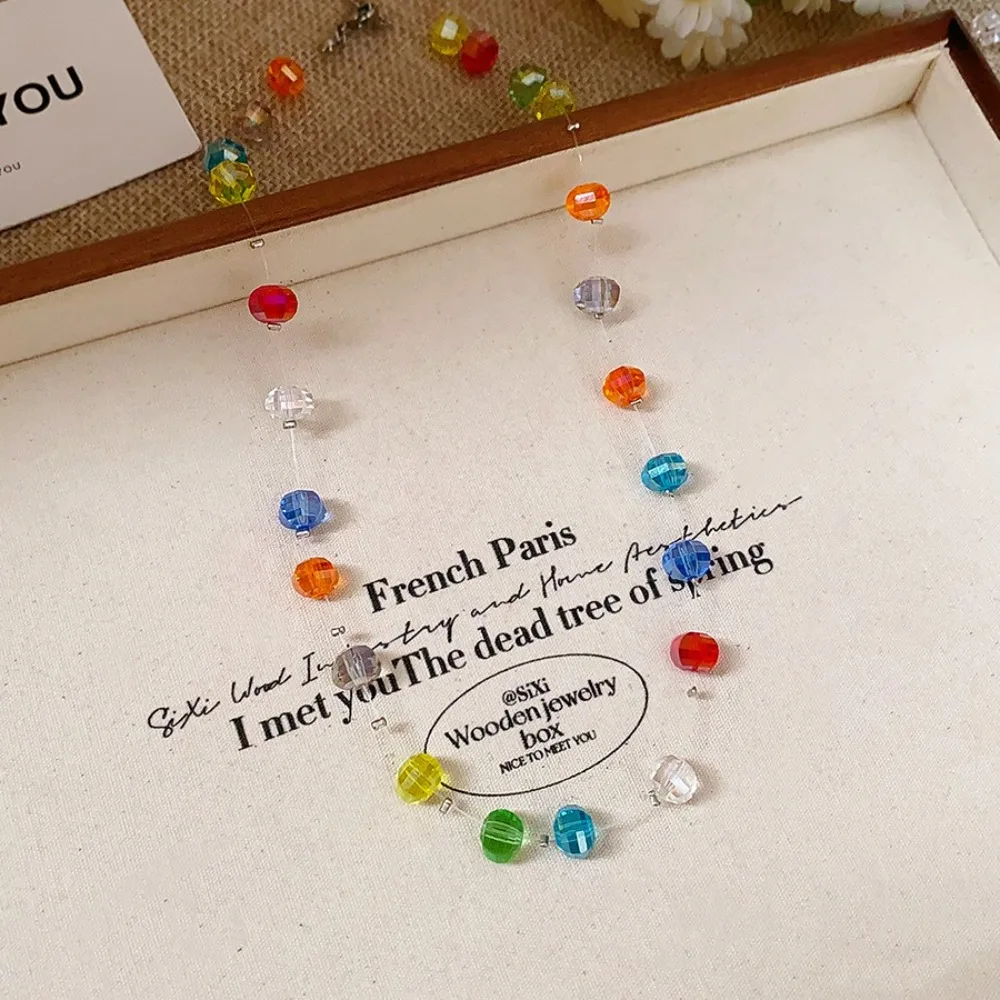 Collana di perle arcobaleno fresche Girocollo Corda a mano Collana colorata Gioielli Bracciale Collana da spiaggia Mare