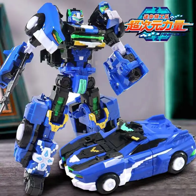 

MiniForce Hyperdimensional Transformation Robot Bot Model Mini Force Car ABS Deformation Action Figure Toys For Children Gift