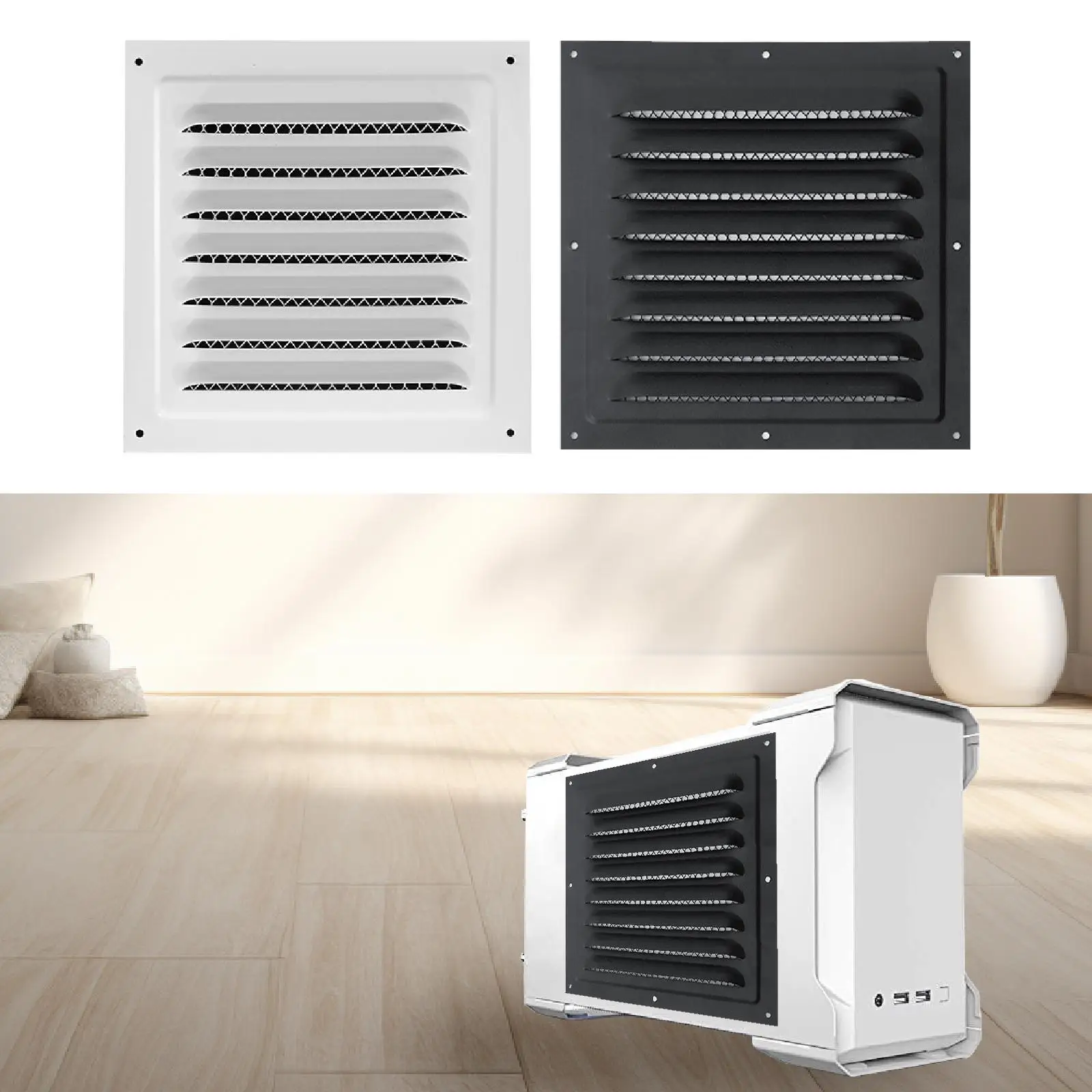 Ventilation Grille with Built in Guard Screen Air Return Grill Air Vent Louver Cover for Campers Marine Sidewall Vans Garages