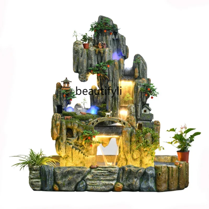 

Large Rockery Loop Water Fountain Fish Tank Garden Courtyard Indoor Landscaping Opening Gifts Decorative Ornaments
