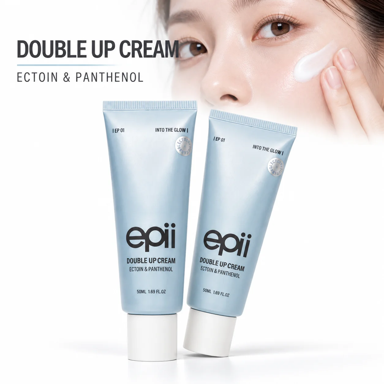 Panthenol Ectoin Moisturizing Cream Barrier Repair Face Cream Calming Hydrating Lightweight Skin Care for Dry Sensitive Skin