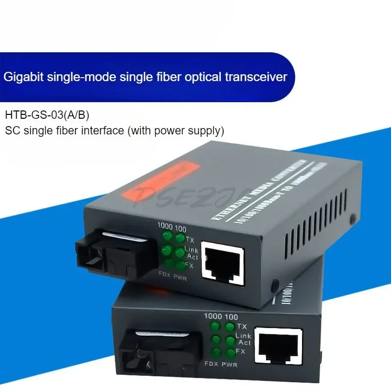 HTB-GS-03 Netlink Fiber Optic Transceiver Gigabit Single-mode Single Fiber Optoelectronic Converter Interface Type SC