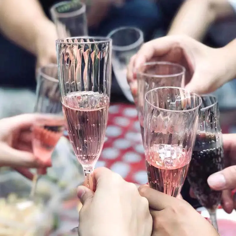 Plastic Vintage Cut Goblets Unbreakable Reusable Wine Glasses Champagne Cups for Holiday Party Gathering