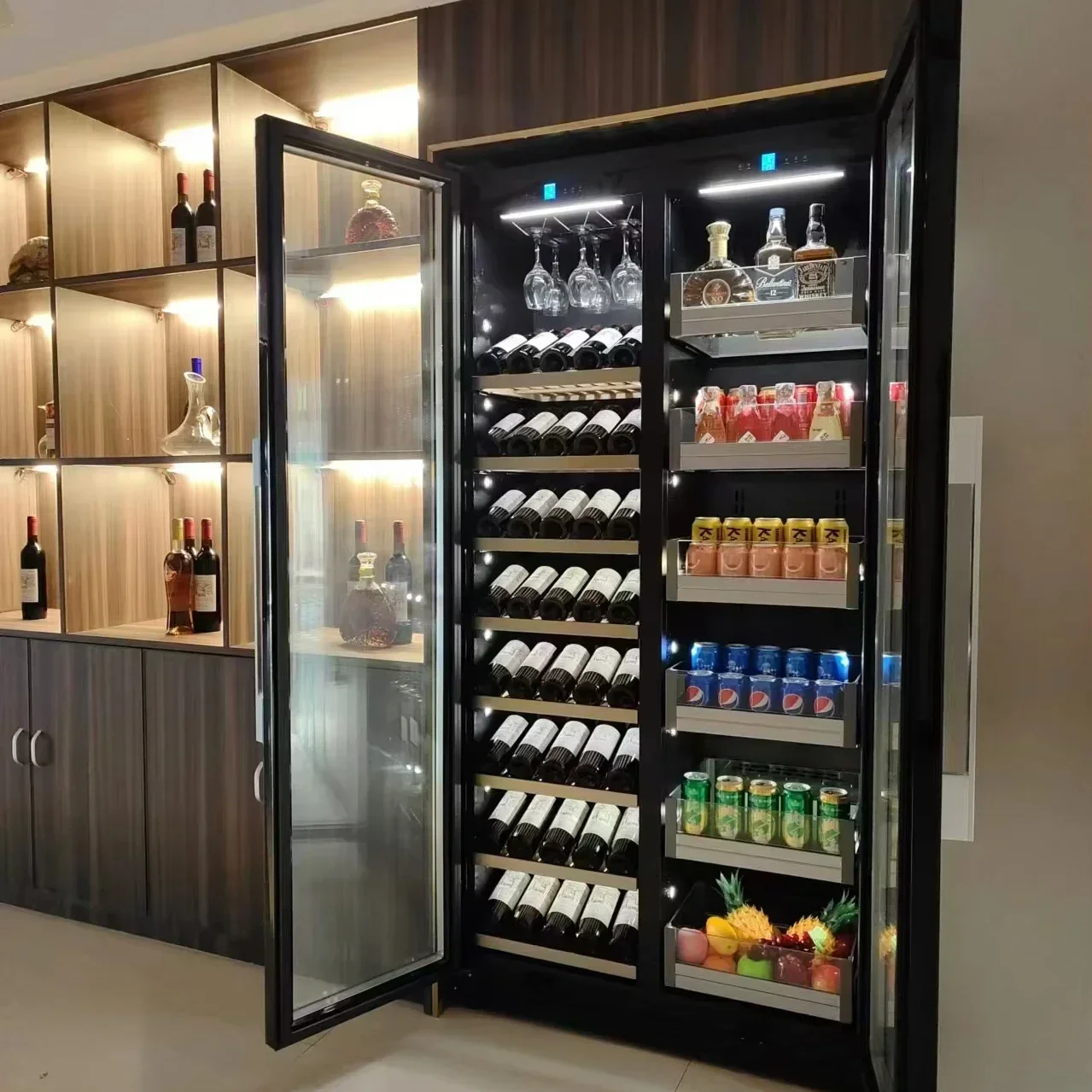 

2024 popular High End Electric Wine Fridge classic color Wine Refrigerator Dual Zone Wine Fridge Cooler
